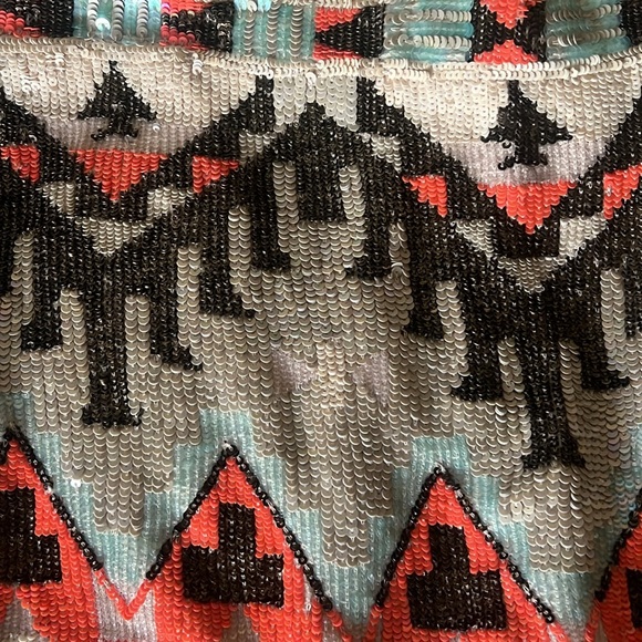 All Saints Spitalfields Embellished Aztec Skirt, Size~6 - Picture 9 of 13